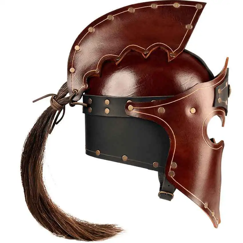 Mittelalterliches Halloween-Rollenspiel-Zubehör, Ritter, Krieger, Gladiator, spartanisches römisches griechisches Kostüm, Spielrollenhelm, Erwachsene, Unisex, Neu