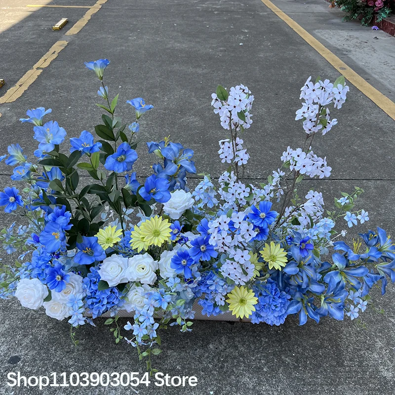 3D Grüne Pflanzen Rosen-Hortensien-Blumenreihe Hochzeitstisch Floristik Kommerzielle Platz-Trennwand Hotel-Szenen-Layout Bodenblumen-Dekoration – Detail 7