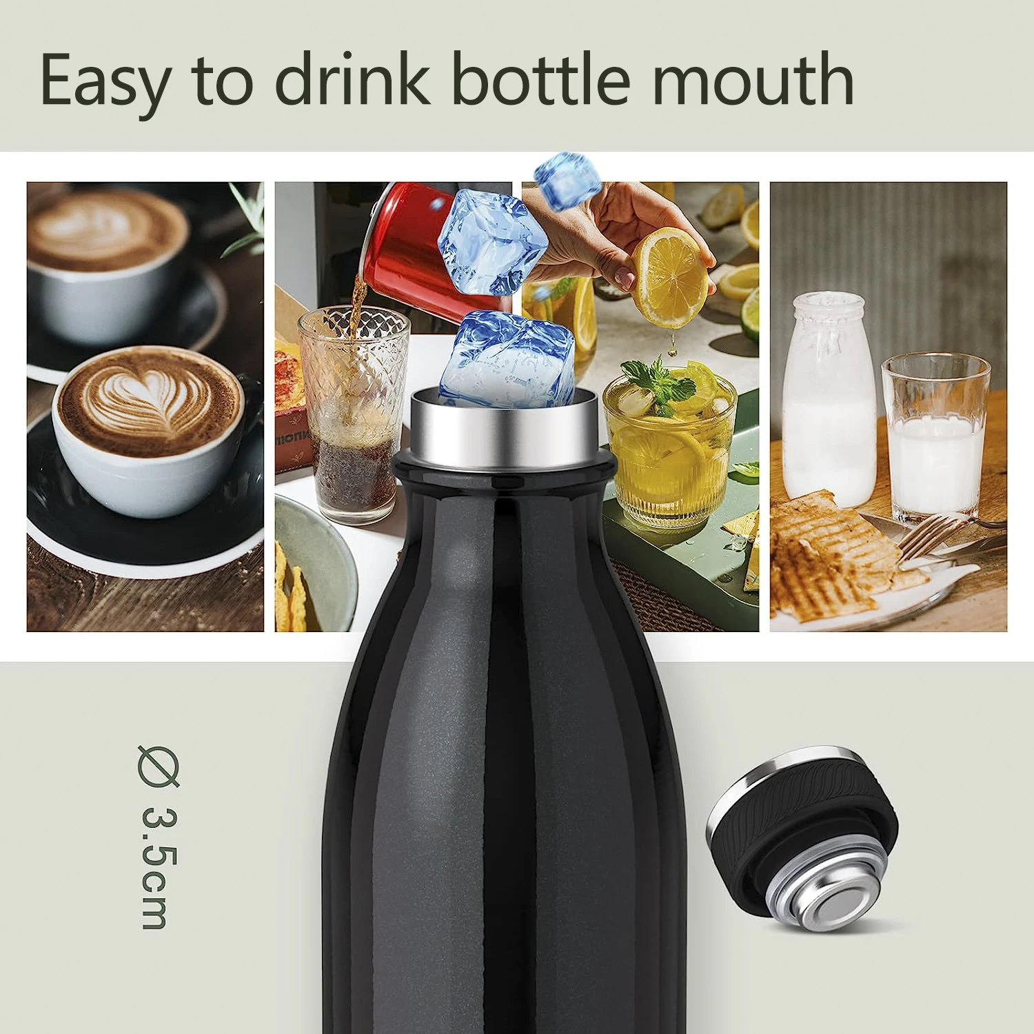 1 liter vacuum insulated insulated cup, insulated and cooled 1000ml stainless steel water bottle