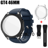 2in1 for Huawei watch GT 4 46mm Smart Watch Strap Band Silicone Replacement Bracelet gt4 Case Soft TPU Protective Shell Bumper