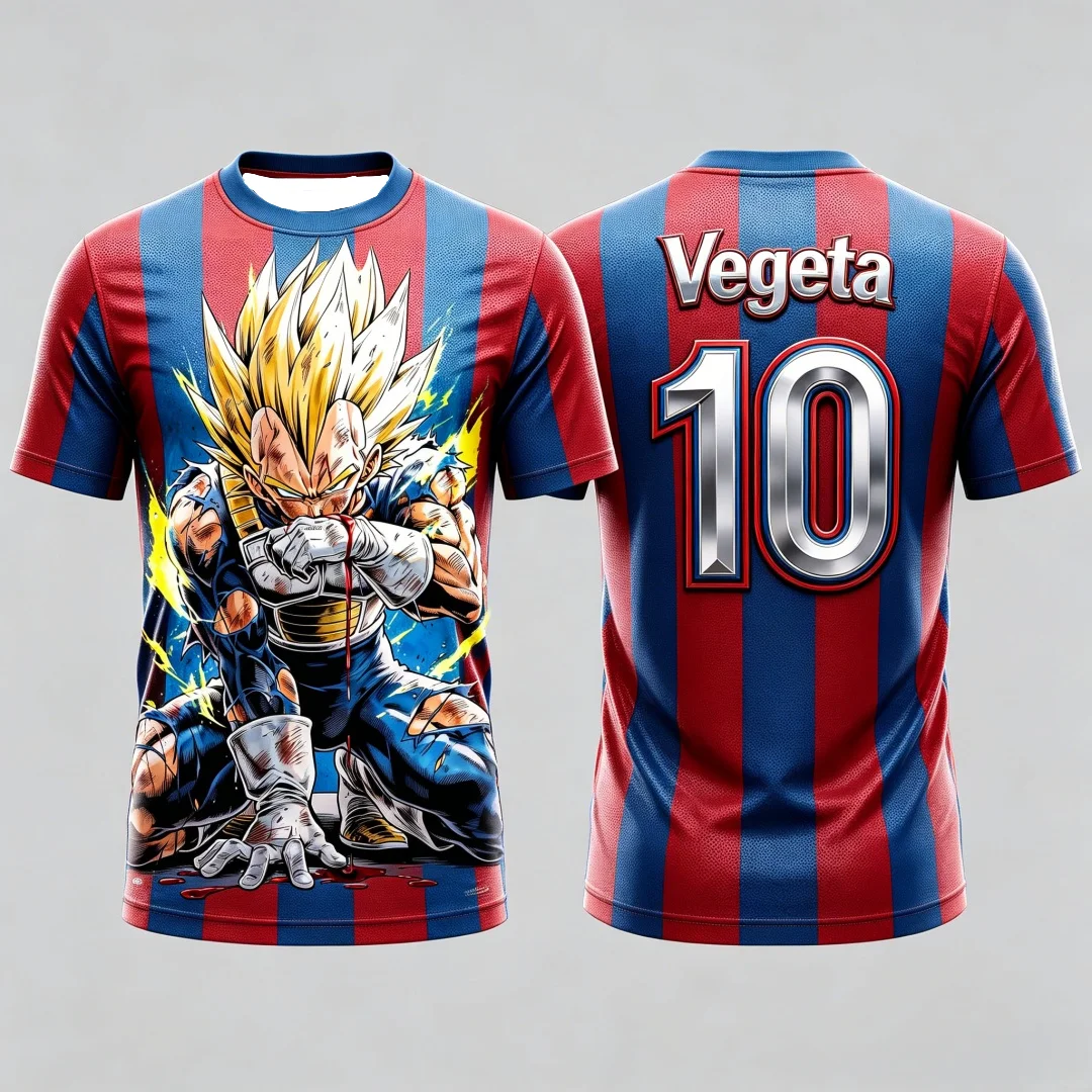 Dragon Ball Vegeta Super Saiyan 3D-Druck Familien-T-Shirt mit passendem Design, Vegeta 10, kurzärmelig, Anime, Streetwear-T-Shirt für Eltern und Kinder – Detail 9