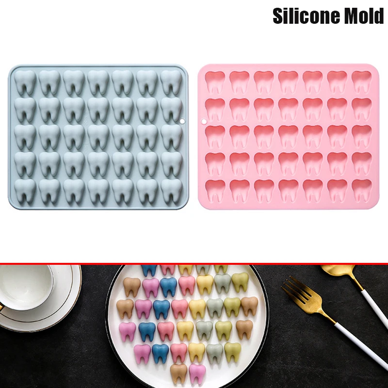 

Mini Tooth Silicone Mold 35 Cavity 3D Small Teeth DIY Baking Mould Cake Decorating Tools for Chocolate Gummy Candy Resin Mold