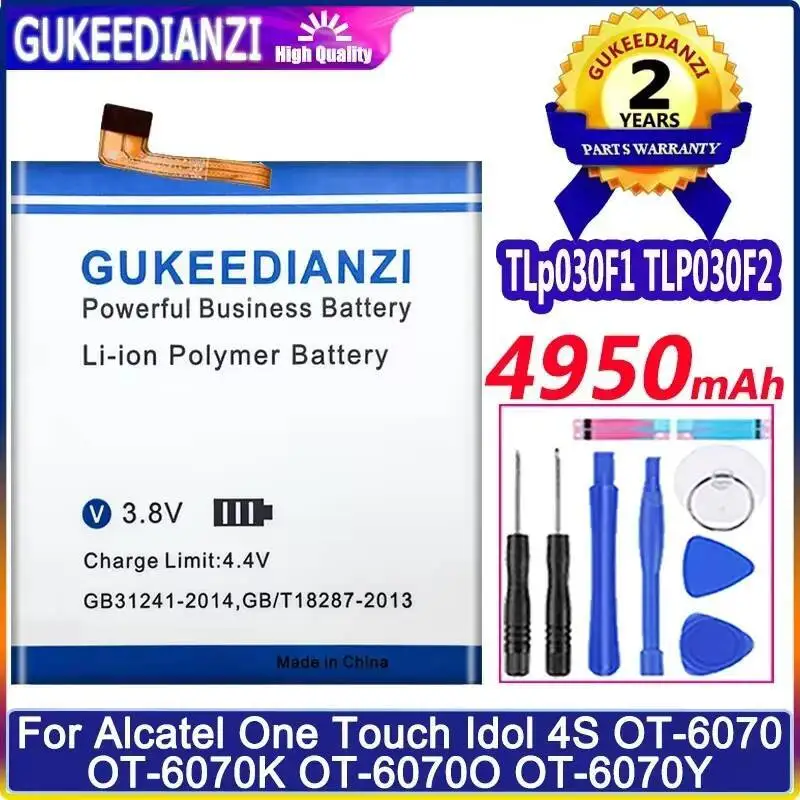 

For Alcatel One Touch Idol 4S OT-6070 OT-6070K OT-6070O OT-6070Y Mobile Phone Battery Long Lasting Tlp030f1 TLP030F2 4950Mah