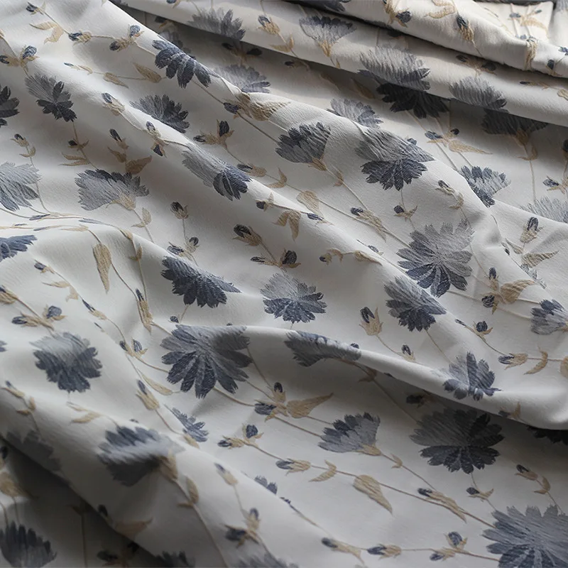

Grey White Jacquard Fabric Fashionable Simple Style Micro Elastic High Precision Womens Shirt Dress Clothing Designer DIY Fabric