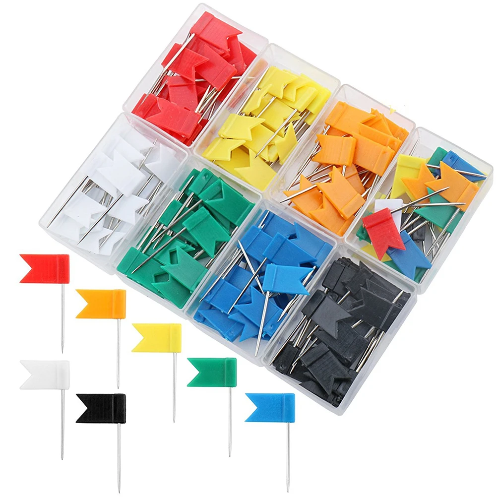 

160 Pcs Red Flag Nail I-Nail Europe Map Markers Push for The Pin Tacks USA
