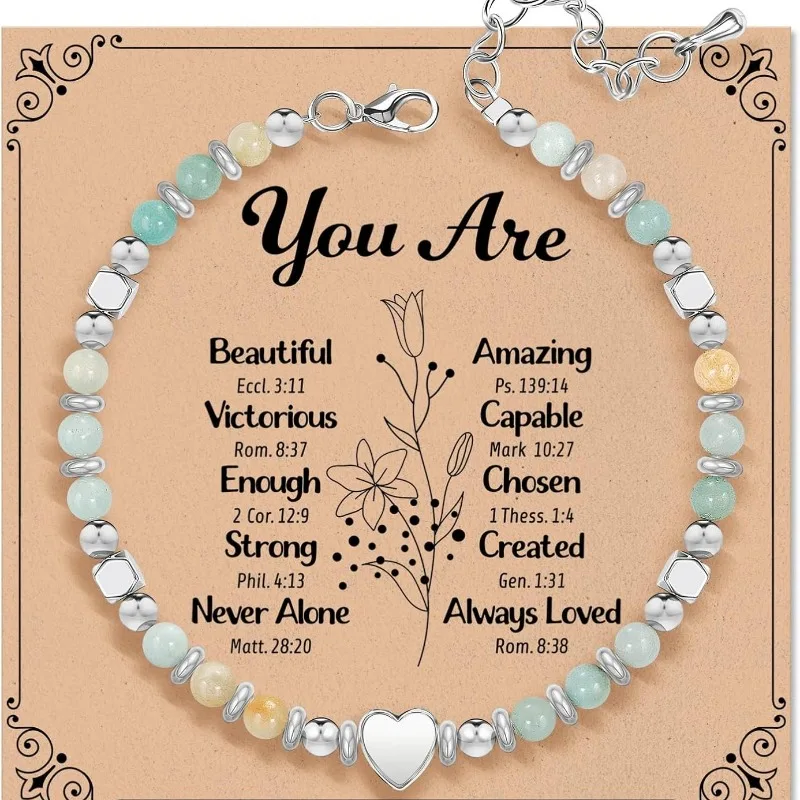 Inspirational Gifts Bracelets for Women Healing Natural Stone Beaded Bracelets - Mothers Day Birthday Graduation Christmas Gifts