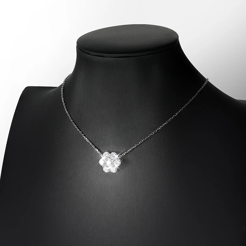 OEVAS 5MM 3.5 Carat Real Moissanite Pendant Necklace 100% 925 Sterling Silver Fine Jewelry Wedding Party For Women Top Quality view 6