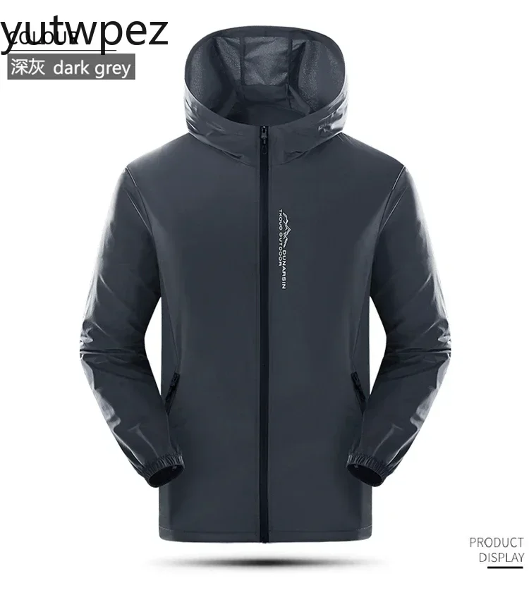 Sport-Laufjacke für Herren mit UV-Schutz UPF50+, Leichte Sonnenschutz-Windjacke für Sommer, Outdoor-Wandern, Hautschutz-Mantel in Übergrößen – Detail 21