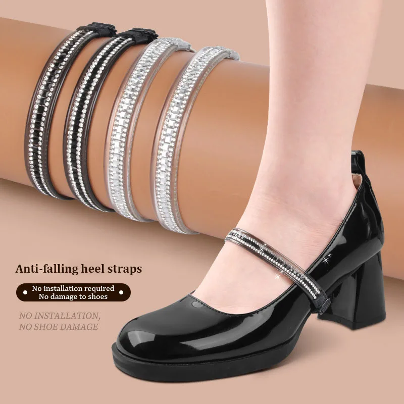 Women High Heels Bright Diamonds Bundle Shoelaces Adjustable Shoe Belt Ankle Holding Loose Anti-skid Bundle Lace Tie Straps Band