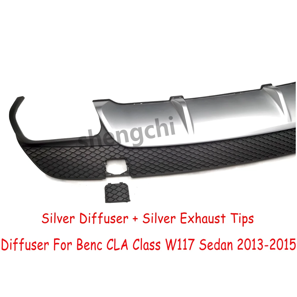 W117 Rear Bumper Diffuser & Exhaust Tips for Mercedes Benz CLA Class W117 CLA180 CLA200 CLA250 CLA220 CLA45 AMG Sport 2013-2015