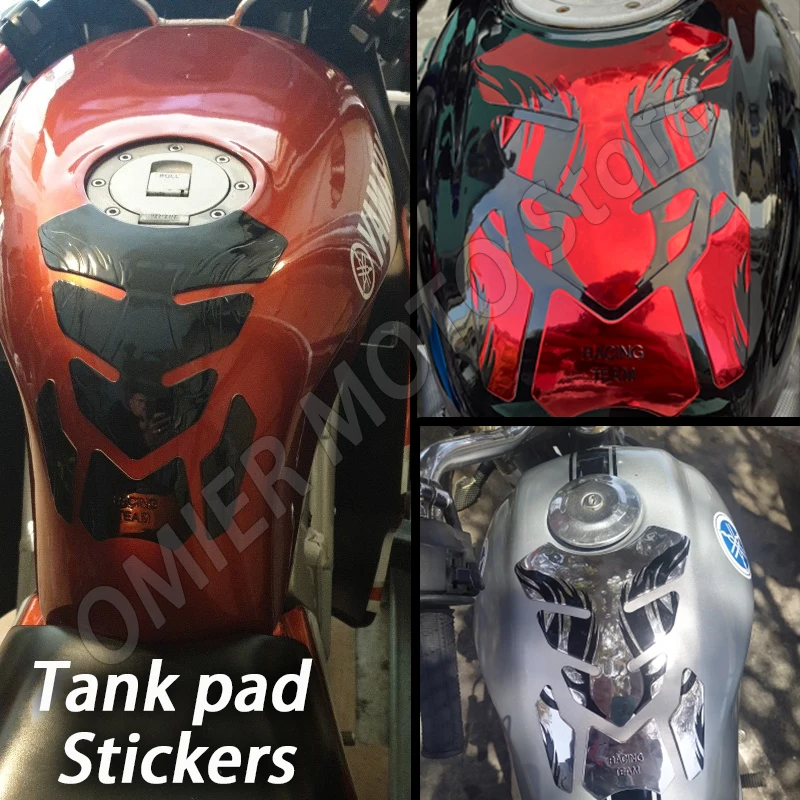 Para honda yamaha fishbone 3d tanque almofada da motocicleta adesivos protetor de gás óleo capa decoração chama acessórios