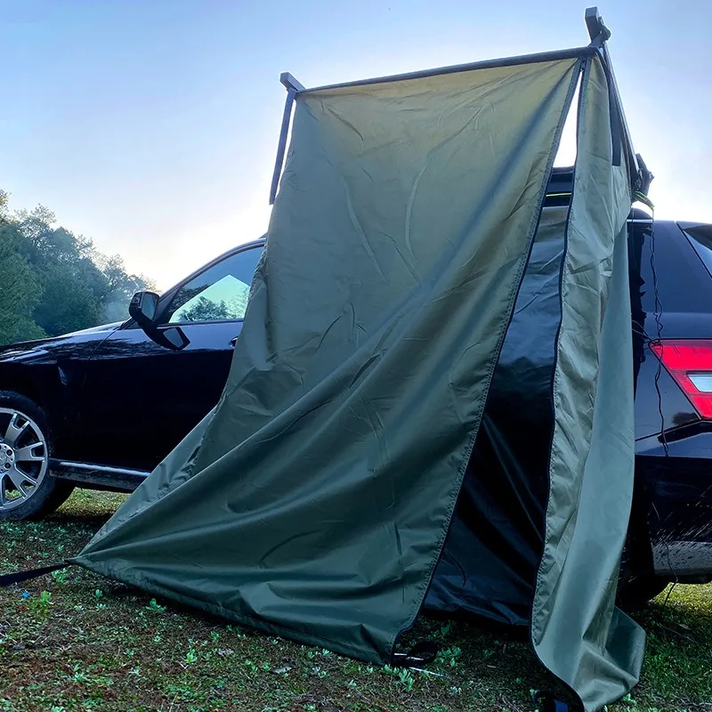 Lightweight Summer Waterproof Camping Outdoor Car Roof Double Layer Shower Tent Oxford Fabric Easy Install Road Use