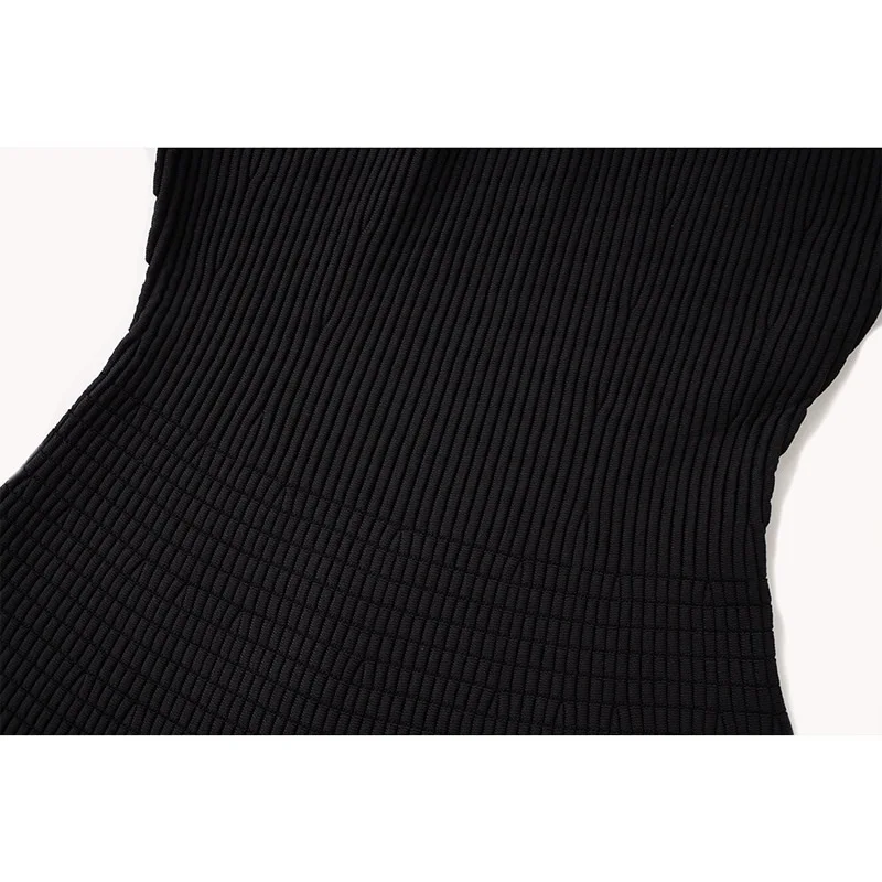 Abito da donna in cotone lavorato a maglia Mini abito senza maniche con scollo a V a trapezio