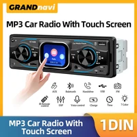 Radio para Auto Grandnavi 1Din, Reproductor MP3, Pantalla Táctil Integrada, Autoradio con Bluetooth, USB/SD/AUX-IN, Luces de Colores, Asistente de Voz DSP