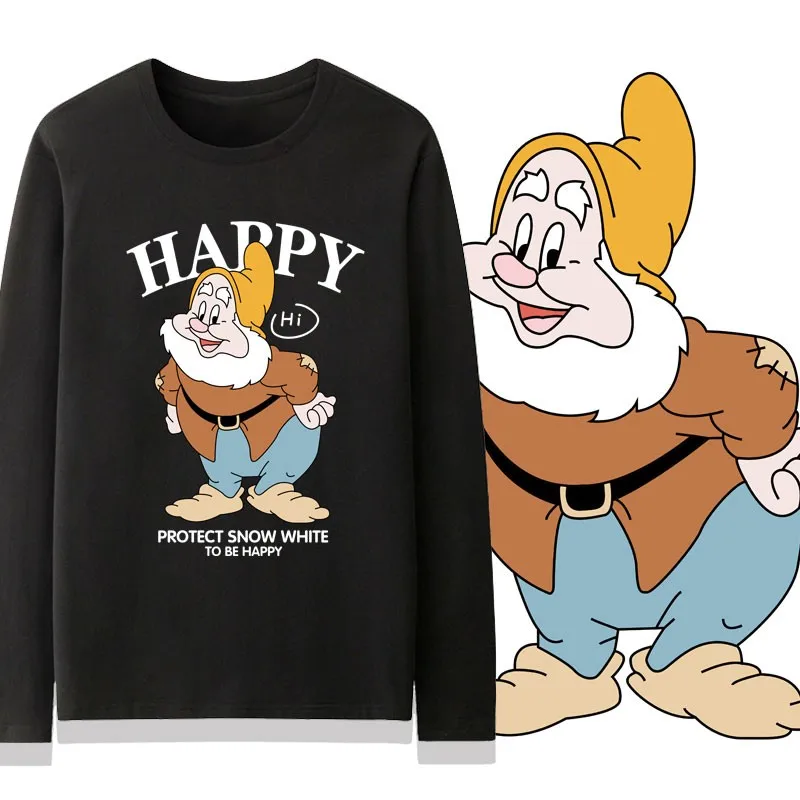 

2024 New Seven Dwarfs Joint T-shirt Women Long Sleeve Disney Around Cotton Compassionate Girls Clothing Tide