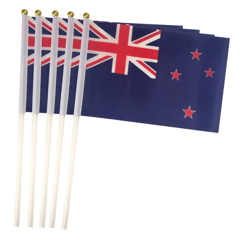 

xvggdg 100pcs 14 * 21cm Small New Zealand Hand Waving National Flag Polyester New Zealand hand Flag