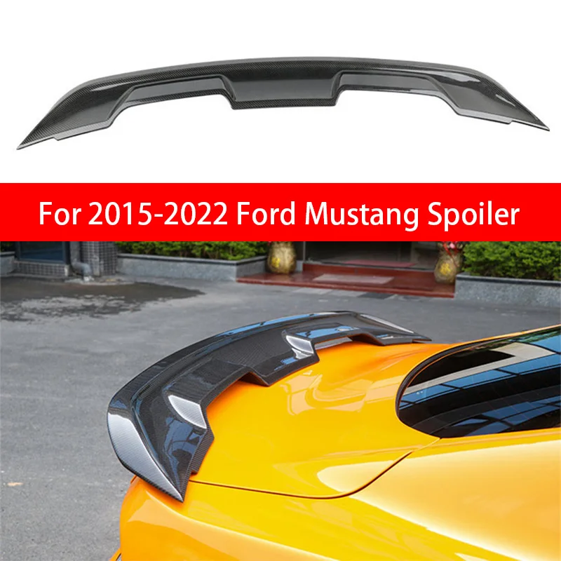 

For FORD MUSTANG 2015-2022 GT500 Style High Quality ABS Plastic Car Rear Trunk Spoiler Rear Wing Lip Trim