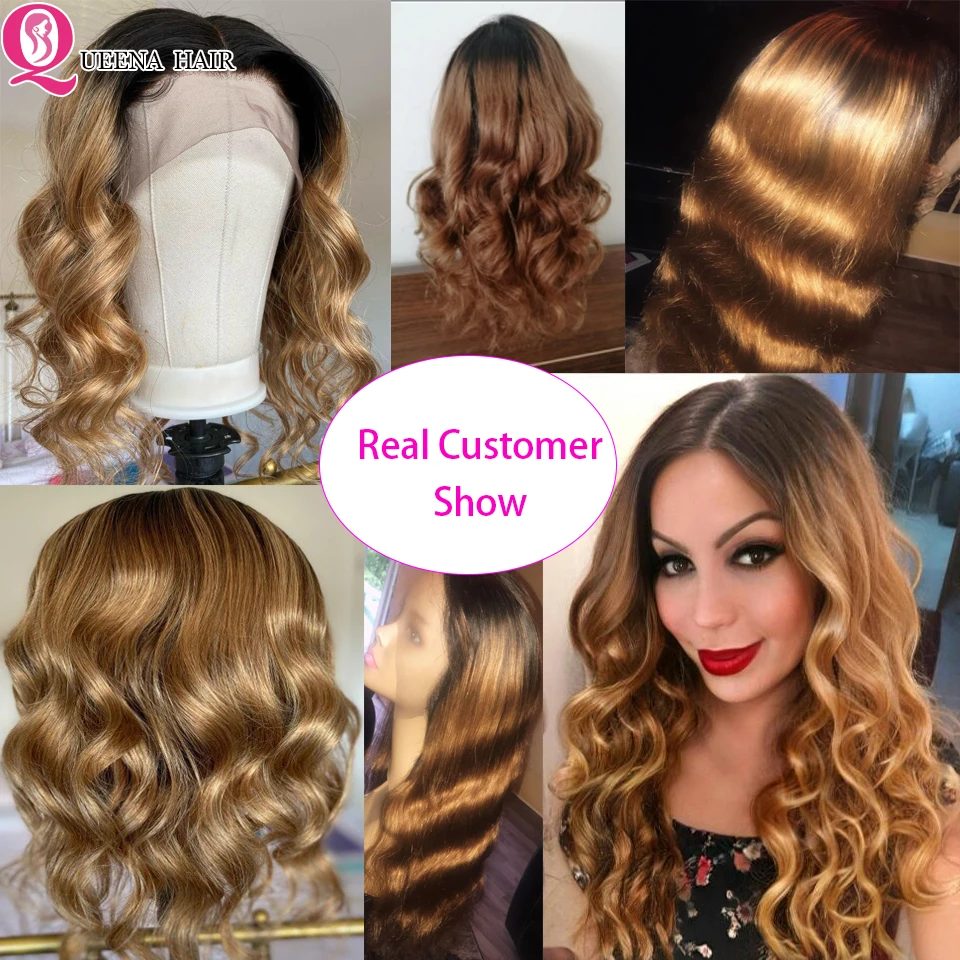 Brazilian Body Wave Lace Front Wig, Ombre Cabelo Humano, Lace Frontal Perucas, Honey Blonde, 180%, 13x4