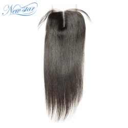 Peruvian HD Transparent 4x4 Straight Free Part Closure New Star Virgin Hair Mid Part Brown Lace Closure 3Part Closure Baby Hair