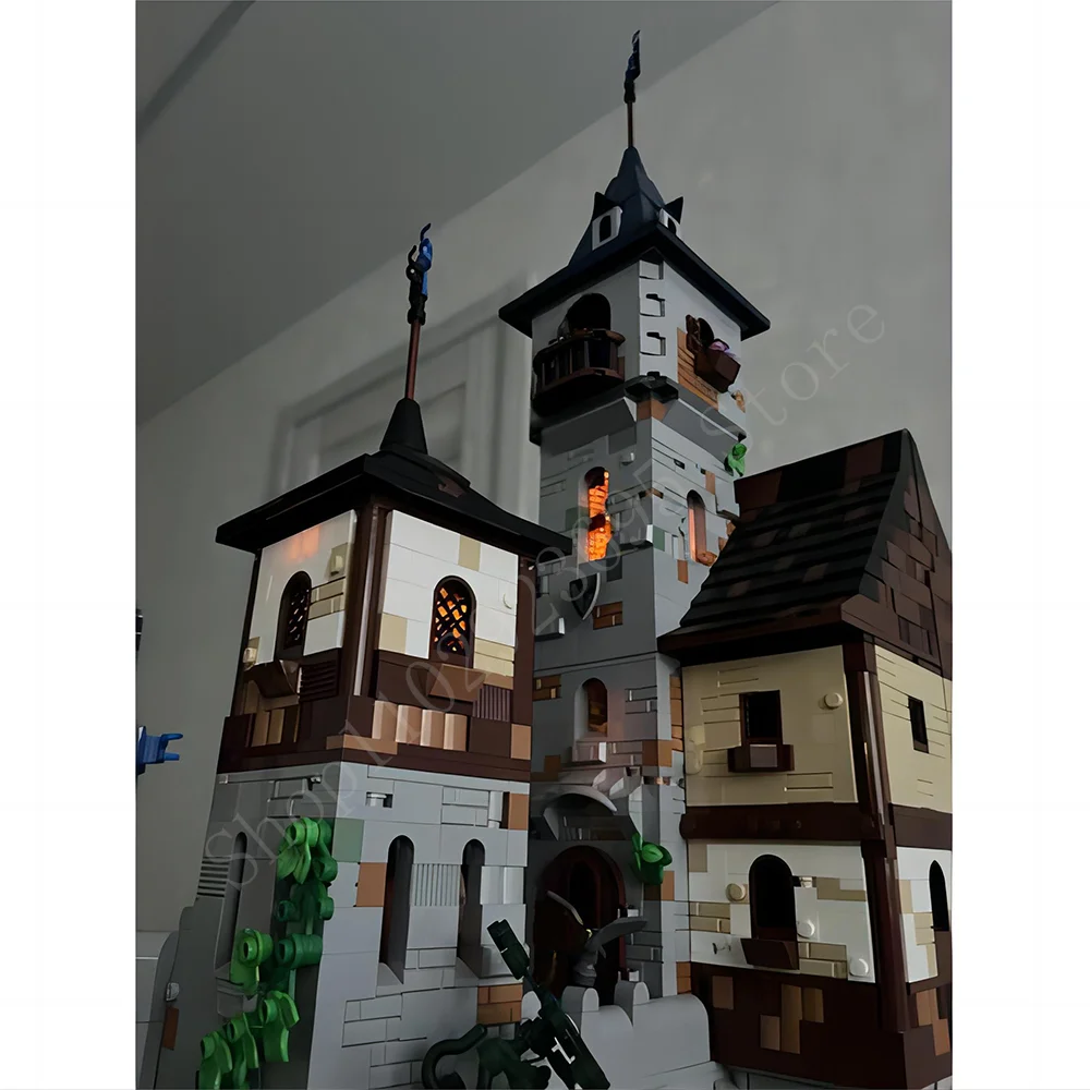 6553 PCS NEW MOC Building blocks Modular Black Falcon`s Castle Medieval Street View ideas DIY Model child Toy Birthday Gift