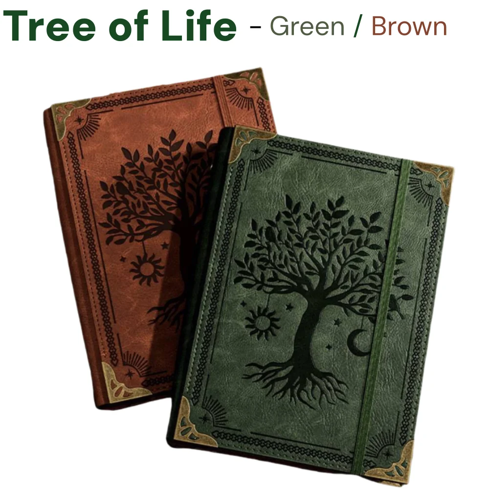 Leather Traveler's Notebook Retro Handmade Diary Portable Sketchbook Cowhide Gift Tree of Life Notebook Workbook