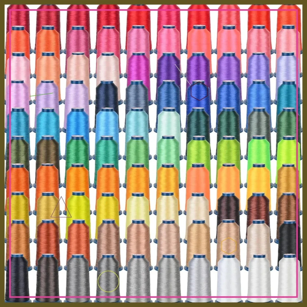 

100 Colors Polyester Embroidery Thread Kit, 4000M per Spool, 40WT for Commercial and Domestic Machines