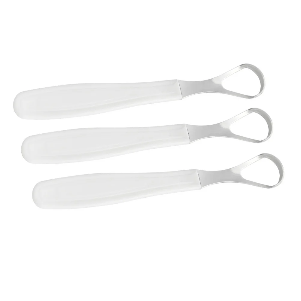 

3Pcs Tongue Scraper Stainless Steel Portable Oral Brush Remove Tongue Coating Refresh Breath Effective Germ Removal