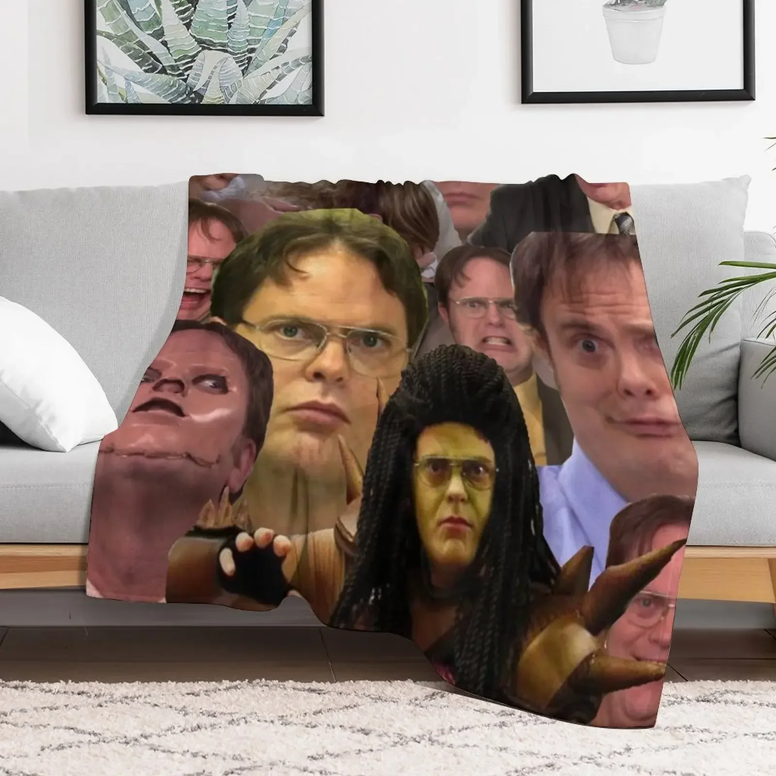 Dwight K. Schrute Throw Blanket Softest Summer Beddings Vintage Fashion Sofas Blankets