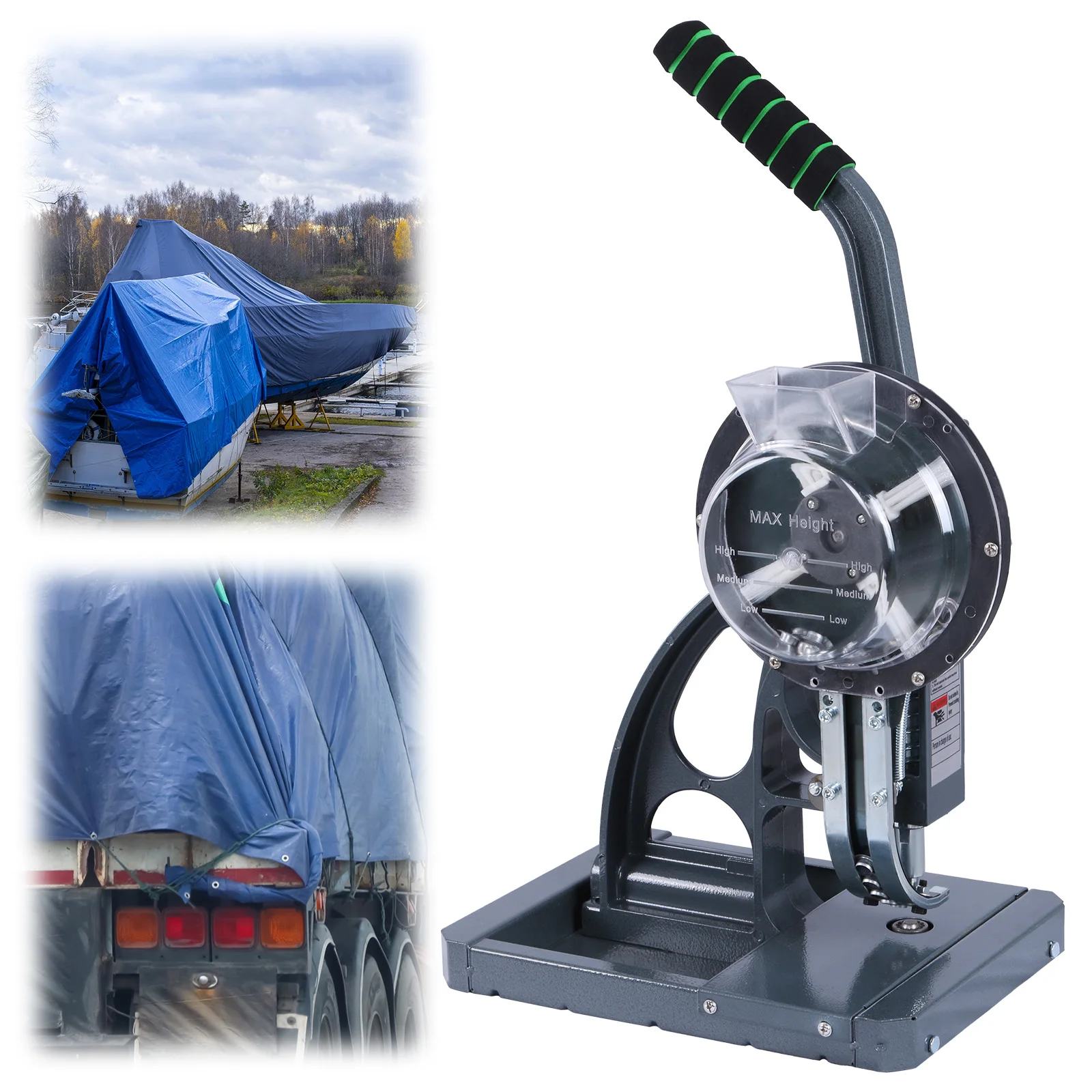 

Semi Automatic Eyelet Grommet Machine with 5000Pcs Metal Eyelets Eyelet Rivet Press 10mm for Fabric Curtains Kit Banners Poster