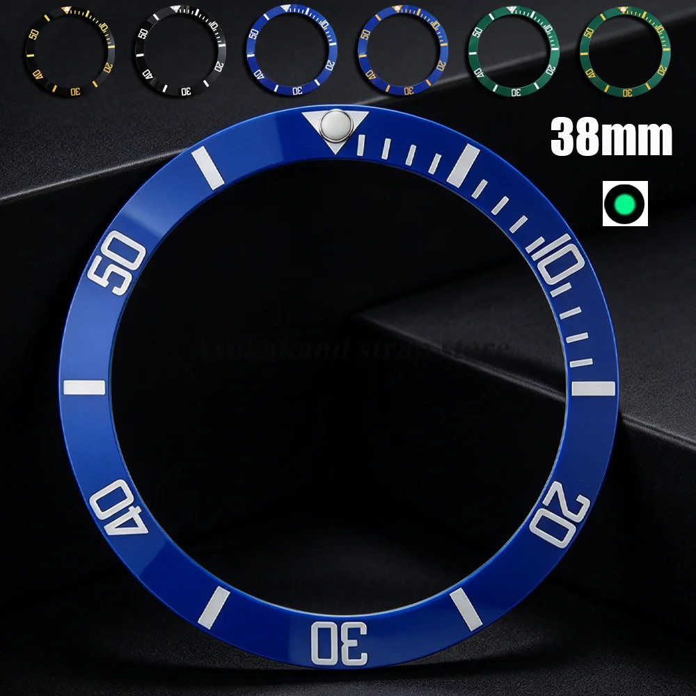 38mm Ceramic Alloy Watch Bezel Insert Ring Slope for Rolex Fit 40mm Watch Case NH35 NH34 GMT Diving Men Watch Part Accessories