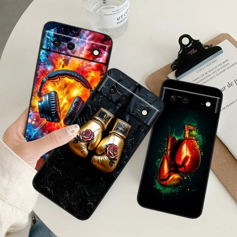 

Art New Year Gift Boxing Phone Case For Google Pixel 9a 9 8A 8 7 7A 6 6A Pro XL 2024 5G Black Soft TPU Silicone Cover