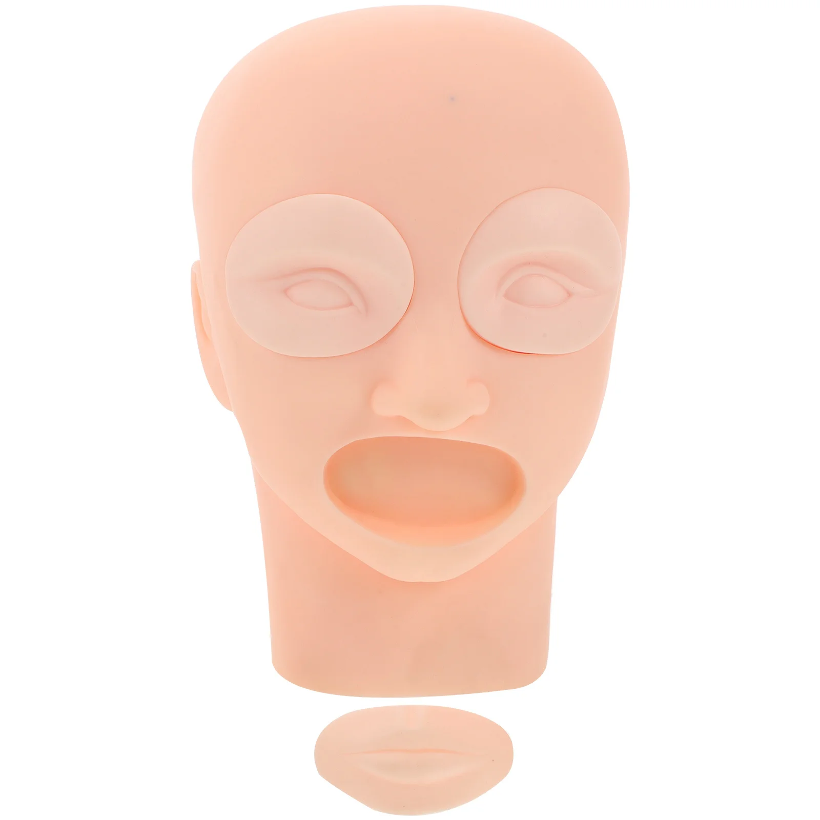 

Plastic Silicone Tattoo Practice Mannequin Head Detachable Soft Sturdy for Eyebrow Eyeliner Lip Microblading Practice Head