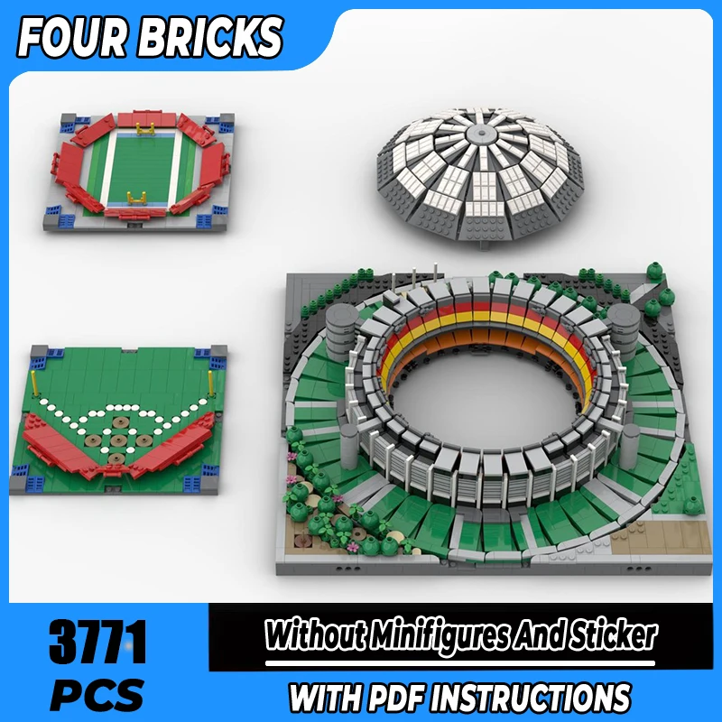

Moc Building Blocks Houston Astrodome Technology Modular Bricks Model Gifts Christmas Toys DIY Sets Assembly