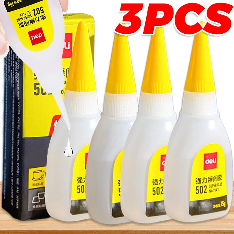 1/3Pc 502 Super Glue Instant Quick-drying Adhesive Strong Bond Fast Leather Rubber Metal Repair Adhesive Hand Craft Liquid Glue