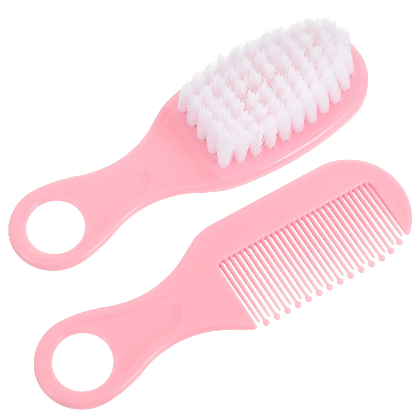 1 conjunto escova e pente do bebê recém-nascido infantil massagem escova de cabelo pente kit (rosa) pente do bebê massagem pente infantil