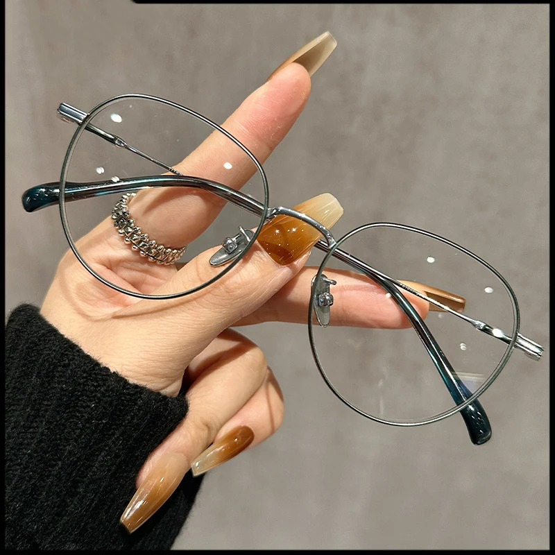 

Colorful Big Size Round Titanium Glasses Frame Men Women optical Myopia Presbyopia prescription lenses attachment Retro eyewear