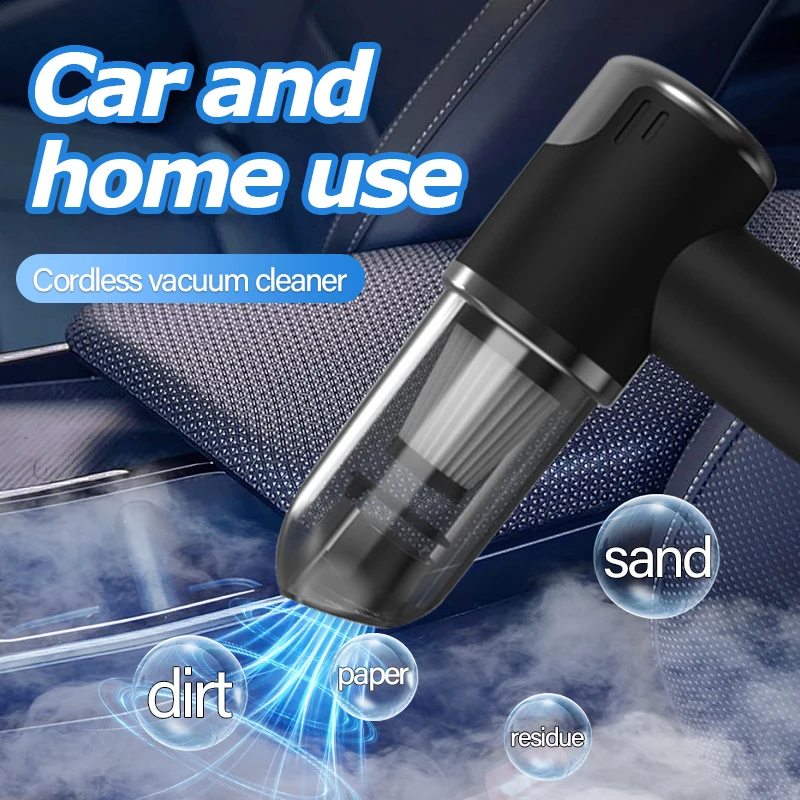 Car and home dual-purpose cordless vacuum cleaner, 3-in-1 rechargeable powerful handheld vacuum cleaner, 2000*2 battery - Image 2