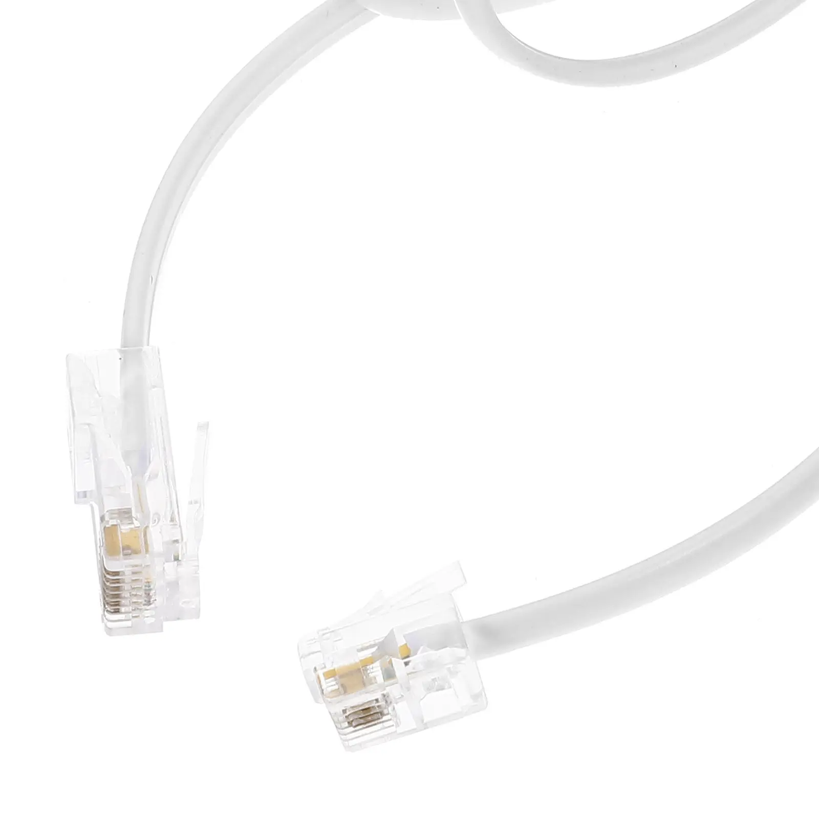 2pcs White 4 Core RJ11 to RJ45 Adapter Cable 8P8C Telephone Extension Cord 1 7m Ethernet Phone Line Converter PVC Copper