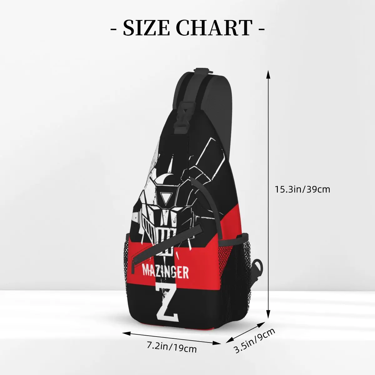 Mazinger Z Head Robot Crossbody Sling Bags Printed Chest Bag UFO Robot Grendizer Shoulder Backpack Daypack Hiking Travel Camping