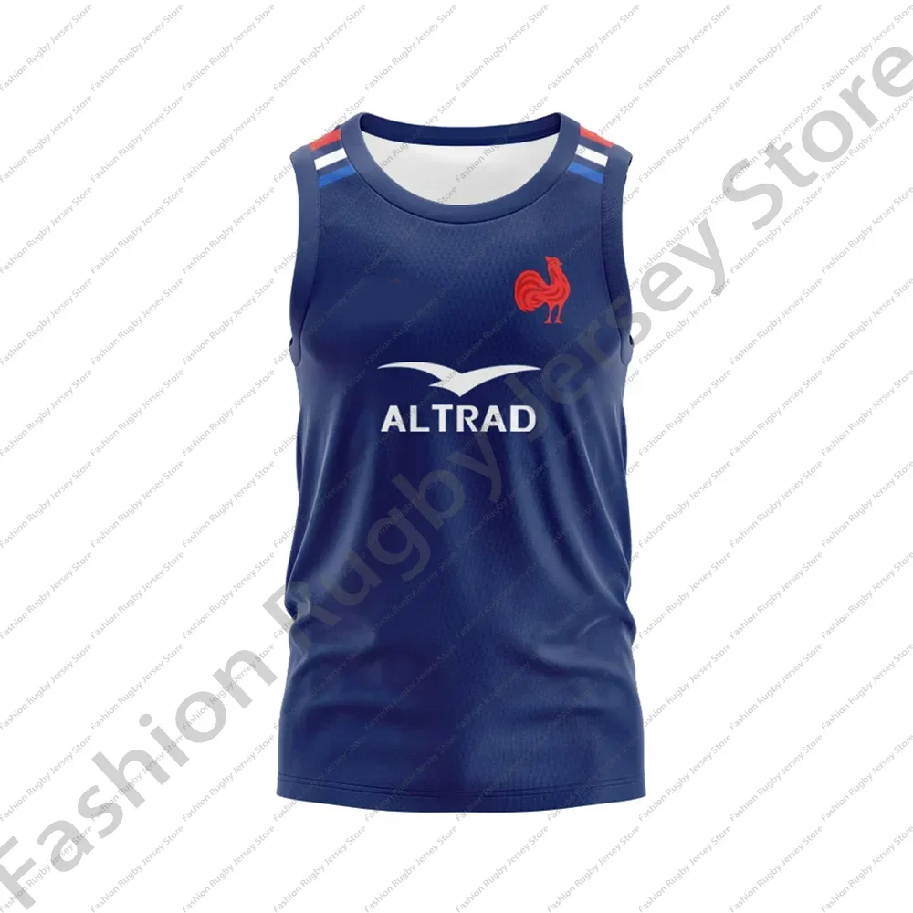 France Rugby Jersey Clothes Men Kids Children Train 3D T-Shirt Team Boys Tee Teenager Home Away Club Top Sportswear Vest 2024/25