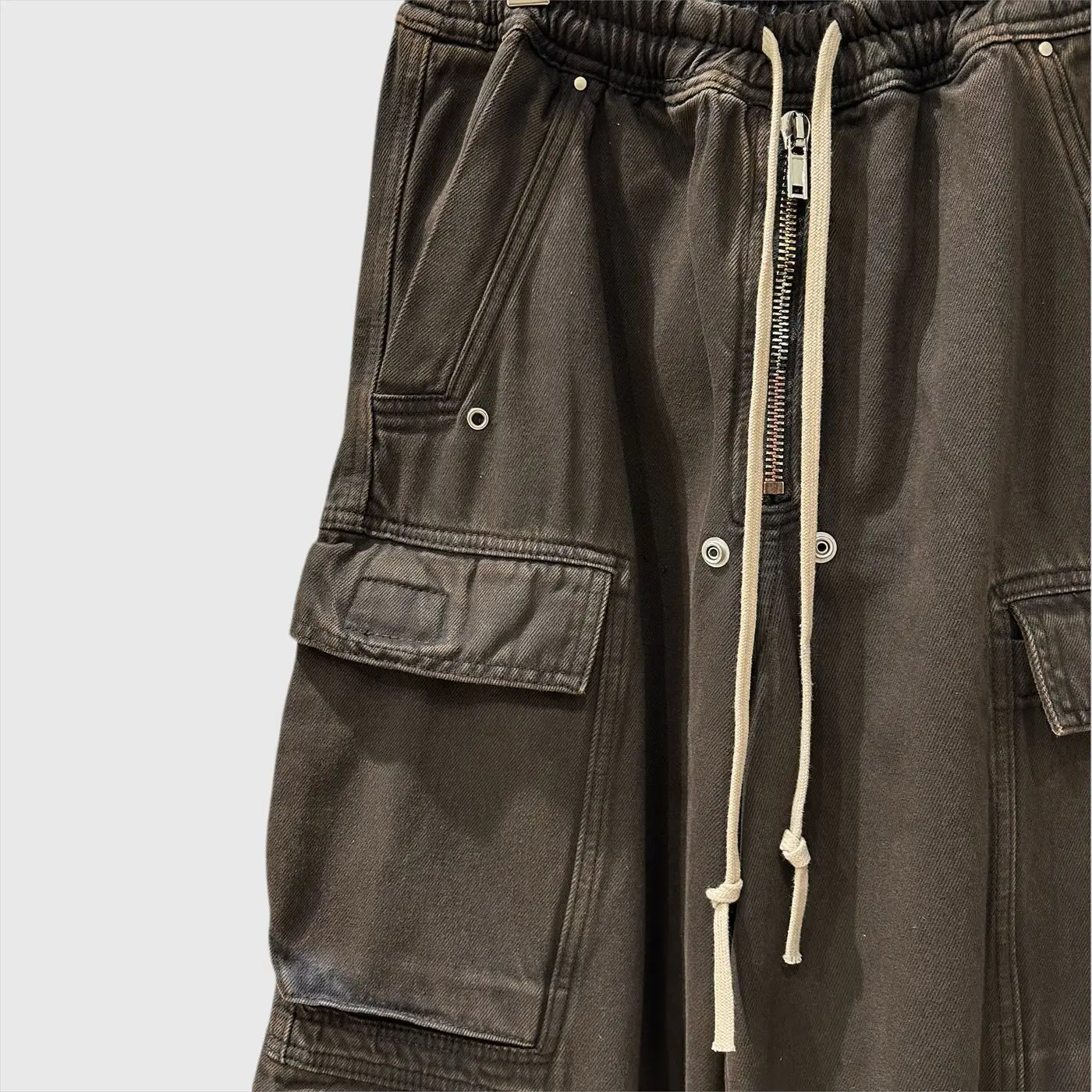 High Street Dark RO Style Men's Workwear Exlstic Waist Denim Pants New Retro Street Trend Tie Dye Mop Jean Pants Wide Leg Pants