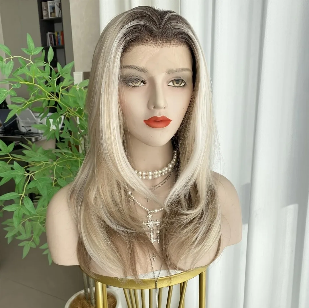 Пепельно-русый коричневый парик