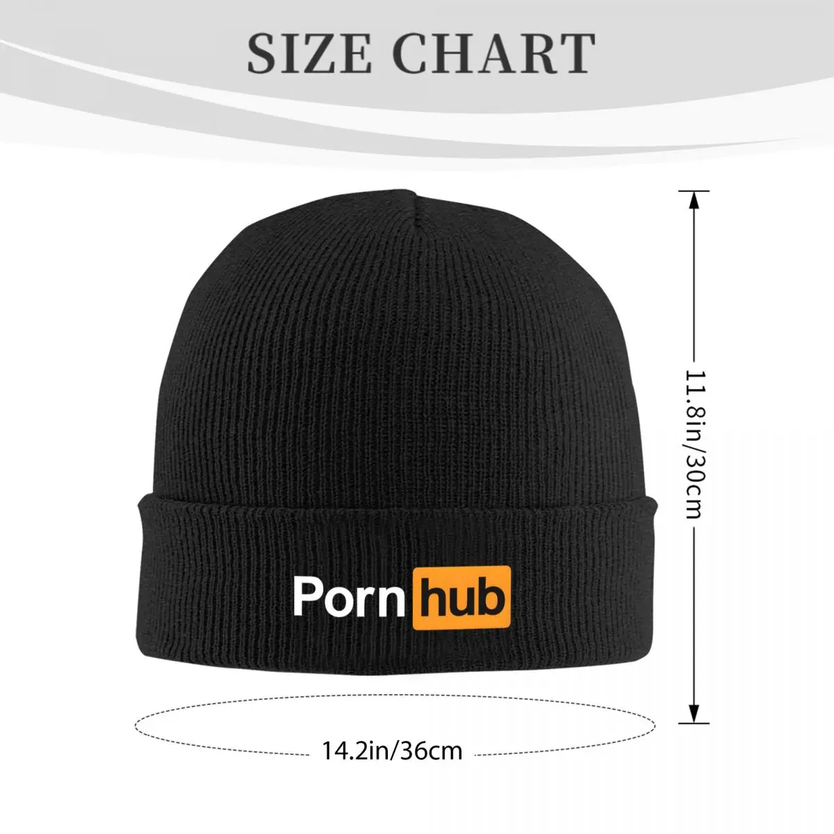 Pornhub Fashionable Acrylic Knit Beanie with Ribbed Design, Warm Winter Hat for Men and Women, Lightweight and Comfortable