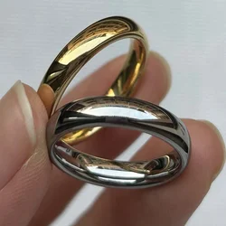 2PCS/Set High Quality Classic Gold Silver Color Wedding Ring Tungsten Carbide Rings Women Men Engagement Ring Gift Jewelry