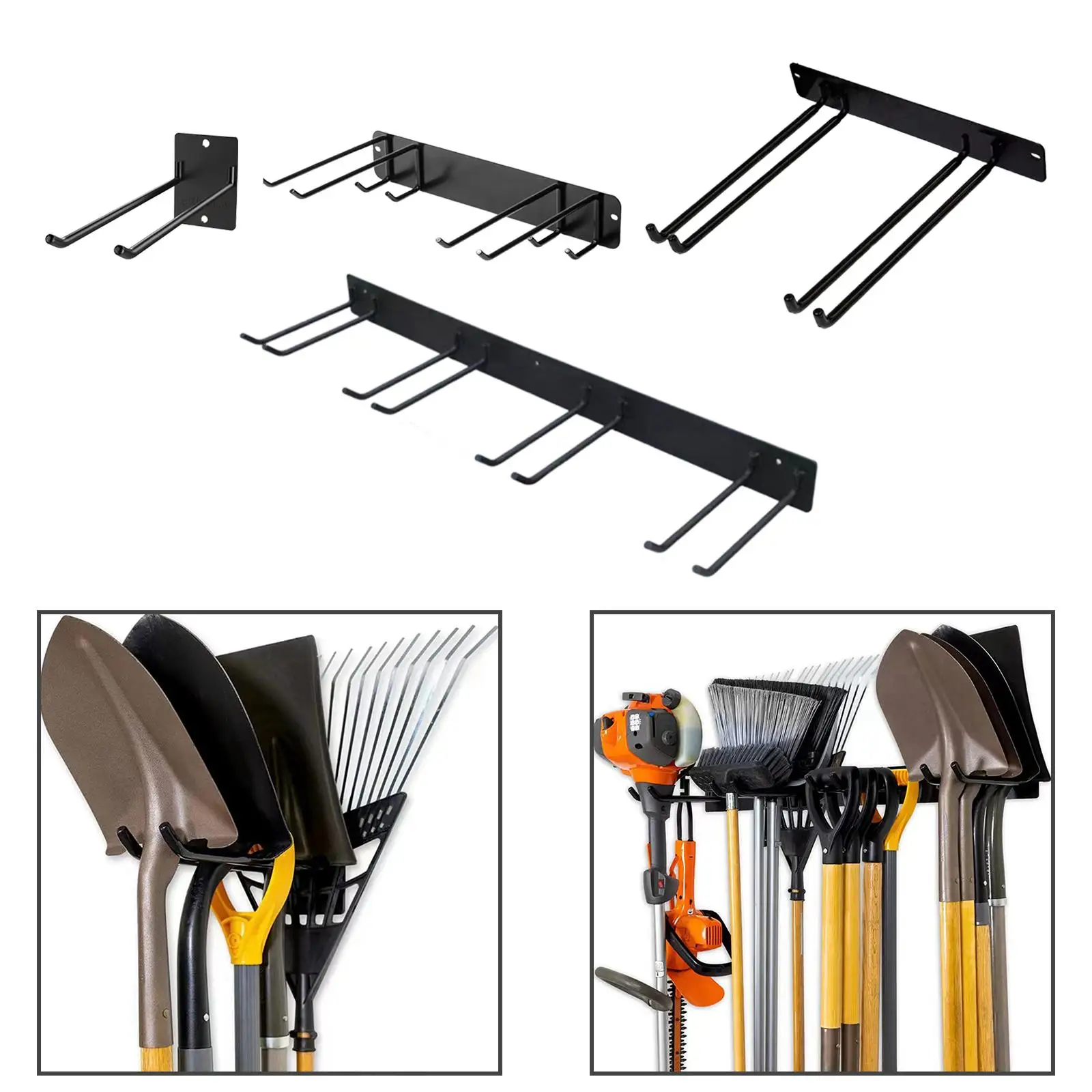 Garage Garden Tool Organizer Yard Tool Rack Easy Installation Shovel and Rake Hangers for Yard Garage Garden Ladder Spade