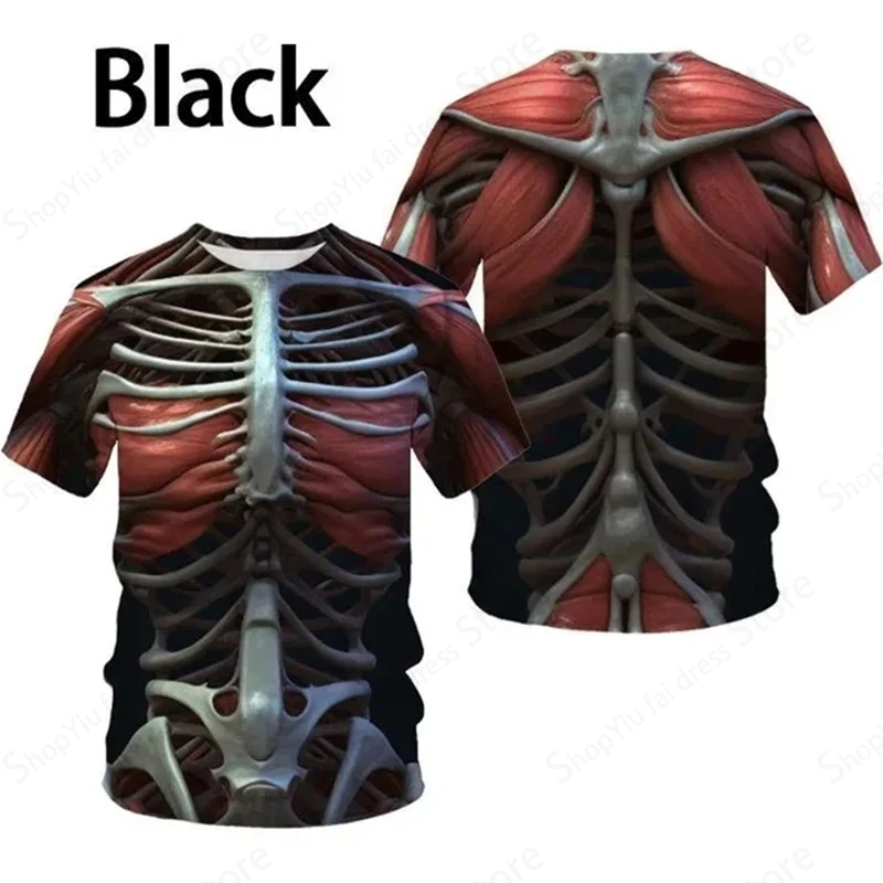 Mens T Shirt 3d Funny Muscle Pattern Print T-shirt Men Women Fashion Short Sleeve T-shirt Kids Hip Hop Tops Tees Skeleton Tshirt