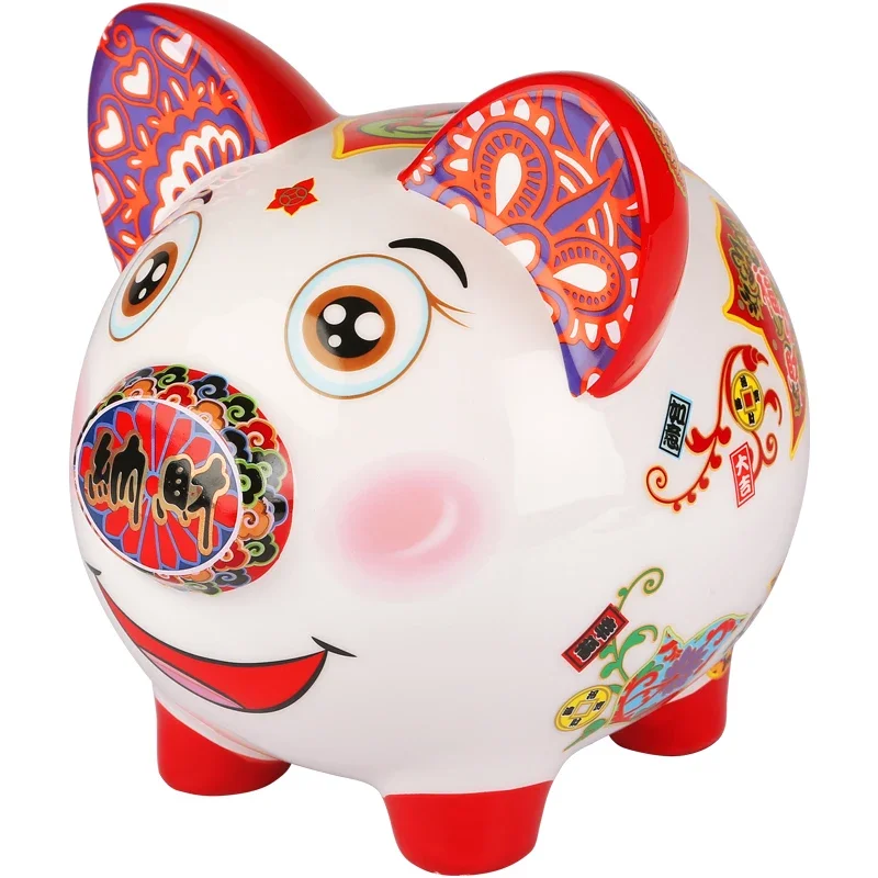 2025 Creative Lucky Pig Piggy Bank Ornament Silver Coin Cute Savings Bank Store Opening Gift for Friends