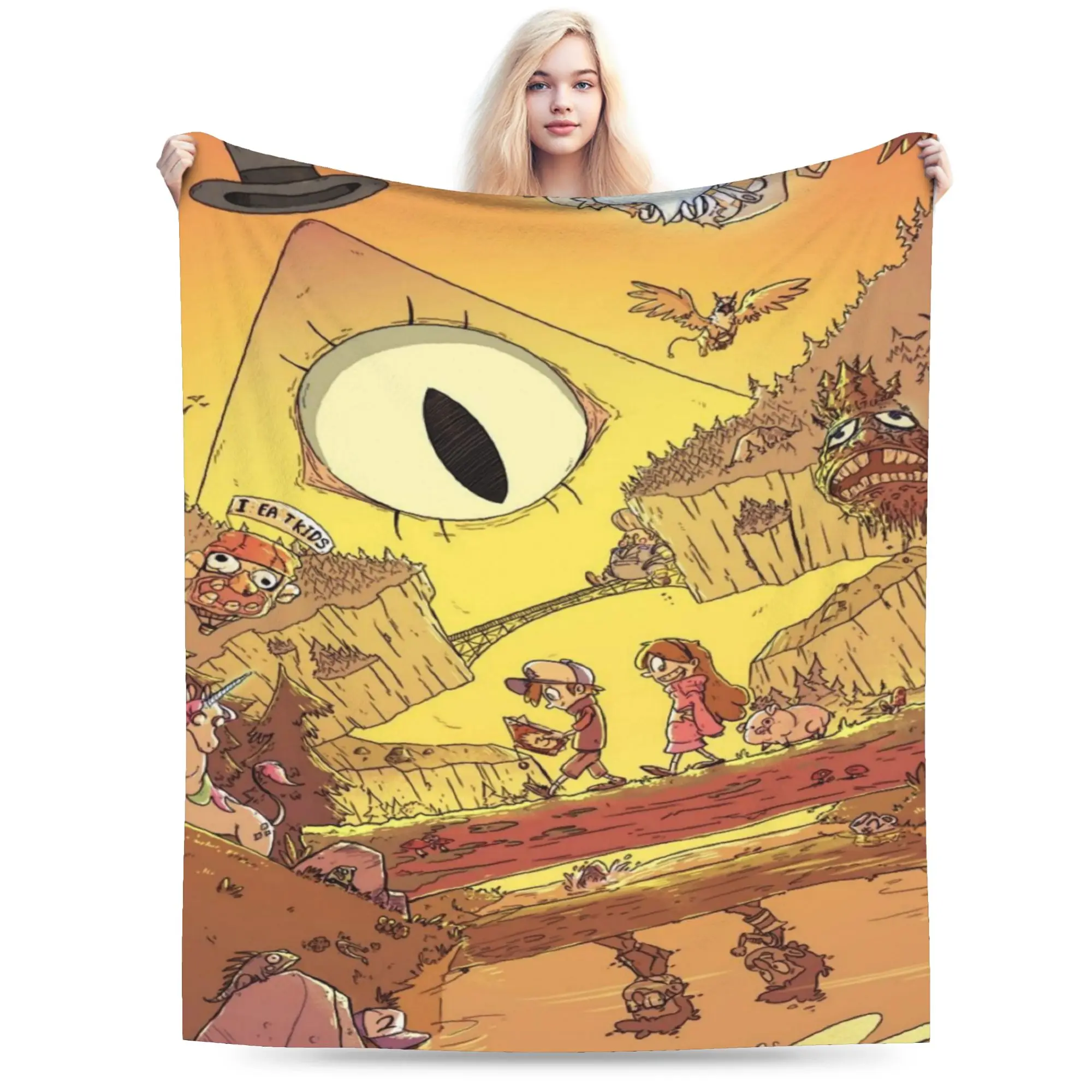 Gravitys Falls Throw Blanket for Couch  Fuzzy Soft Plush Blanket 50x60 Inches Multi-size Bedspreads for All Seasons