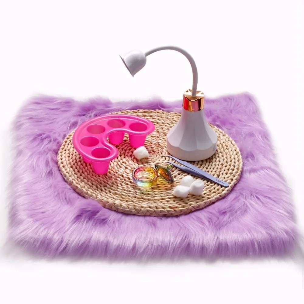 

Soft Fur Nail Art Hand Rest Pad Foldable Live Streaming Display Cloth Manicure Practice Cushion Mat Photography Props
