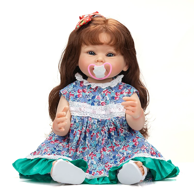 

55CM Full Body Silicone Soft Real Touch Reborn Doll Bonnie Toddler Girl Princess Ideal Gifts for Children Bath Toy